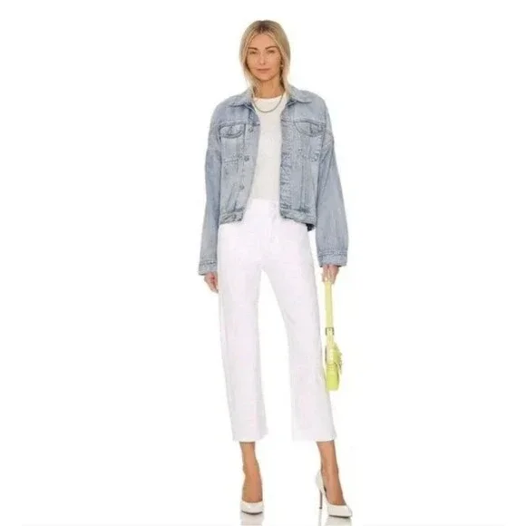 MOTHER Women's The Ditcher Crop Totally Innocent White Jeans Size 32 NWOT $189 - Picture 2 of 14